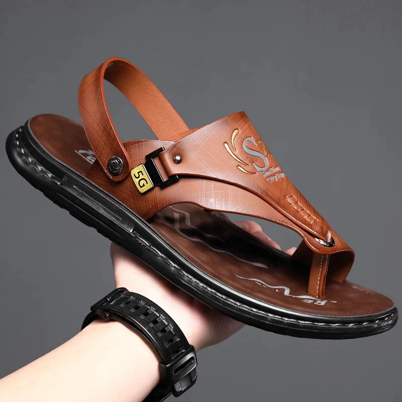 Sandália Masculina em Couro Legítimo - Wise