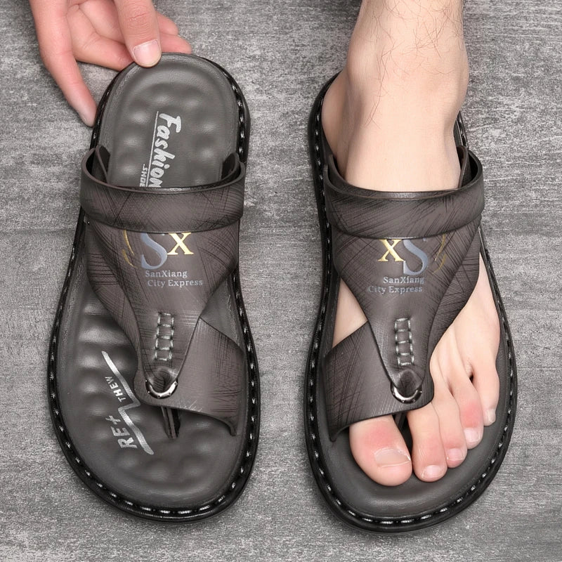 Sandália Masculina em Couro Legítimo - Wise