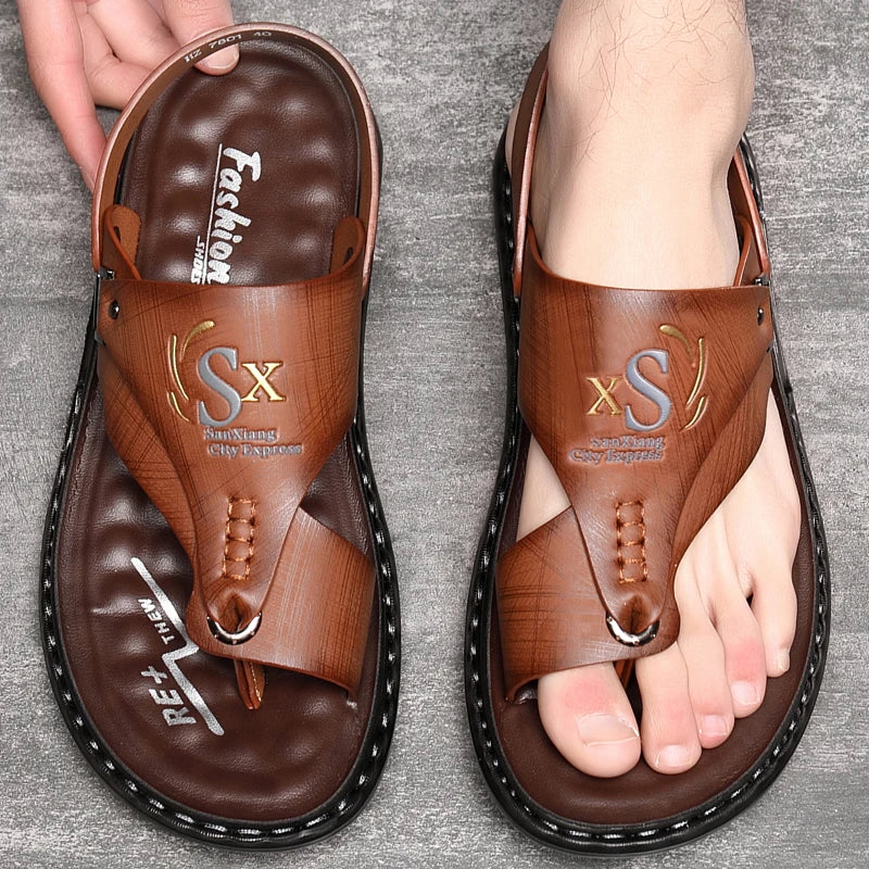 Sandália Masculina em Couro Legítimo - Wise