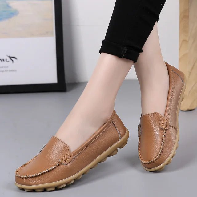 Mocassim de Couro Legítimo Feminino Casual - Bonita