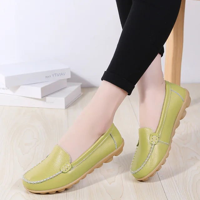 Mocassim de Couro Legítimo Feminino Casual - Bonita