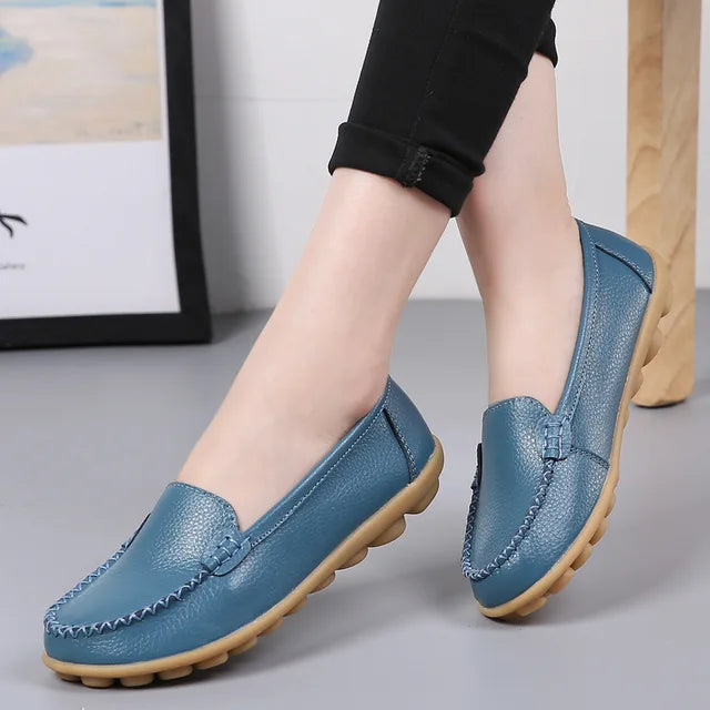 Mocassim de Couro Legítimo Feminino Casual - Bonita