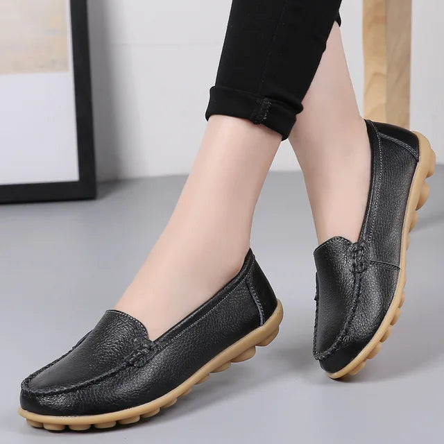 Mocassim de Couro Legítimo Feminino Casual - Bonita