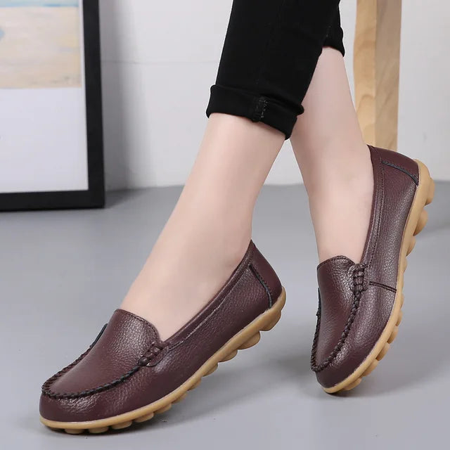 Mocassim de Couro Legítimo Feminino Casual - Bonita