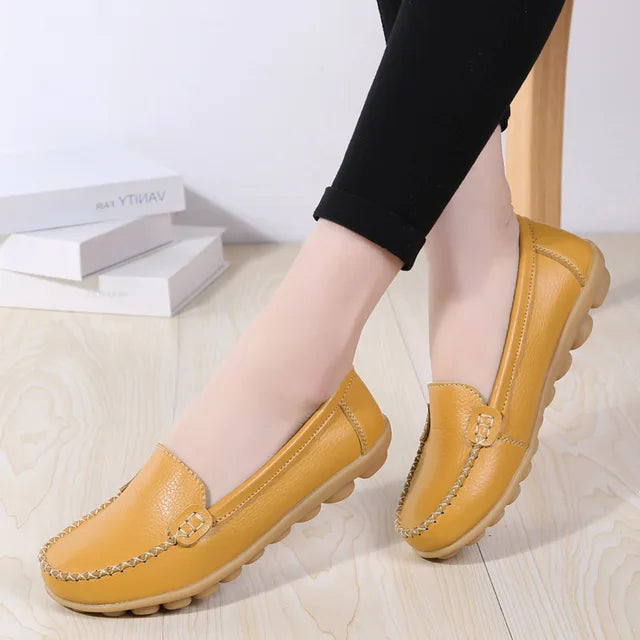Mocassim de Couro Legítimo Feminino Casual - Bonita