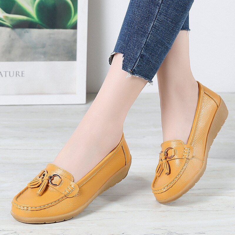 Mocassim De Couro Legítimo Feminino Casual - Passo Leve