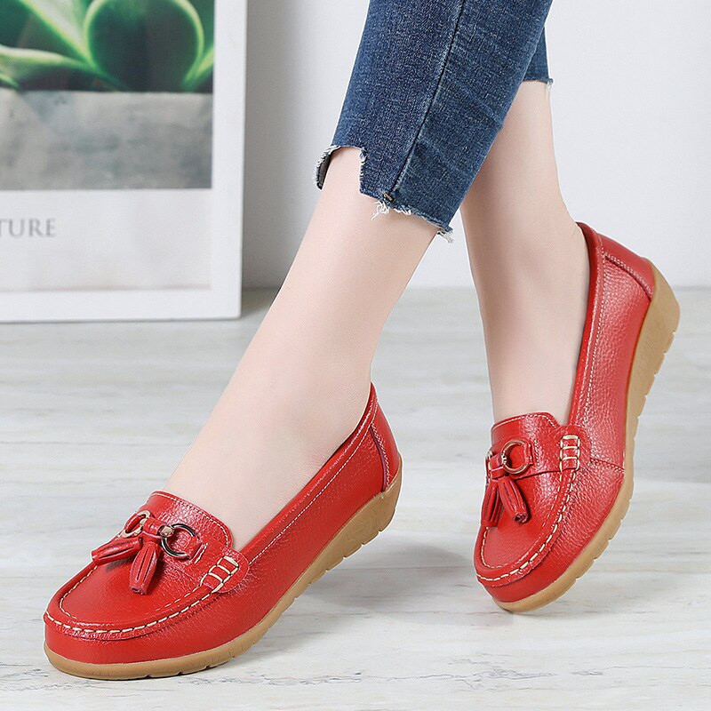 Mocassim De Couro Legítimo Feminino Casual - Passo Leve
