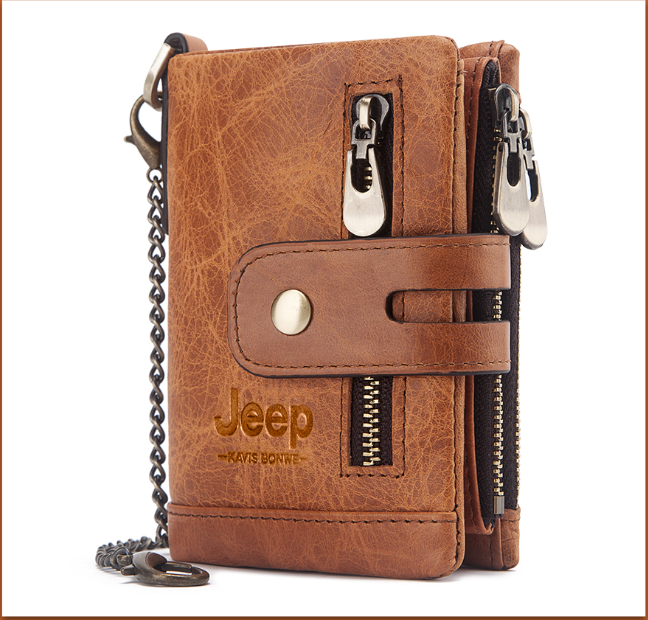 Carteira em Couro Legítimo estilo Punk JEEP - Timber Style