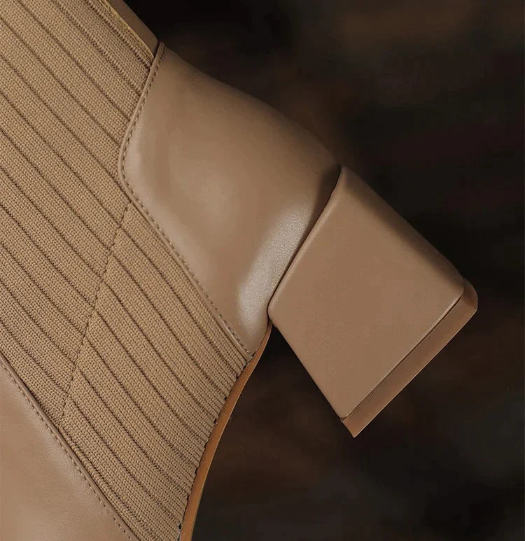 Bota Cano Curto feminina de Couro Legítimo - Monalise Elegance