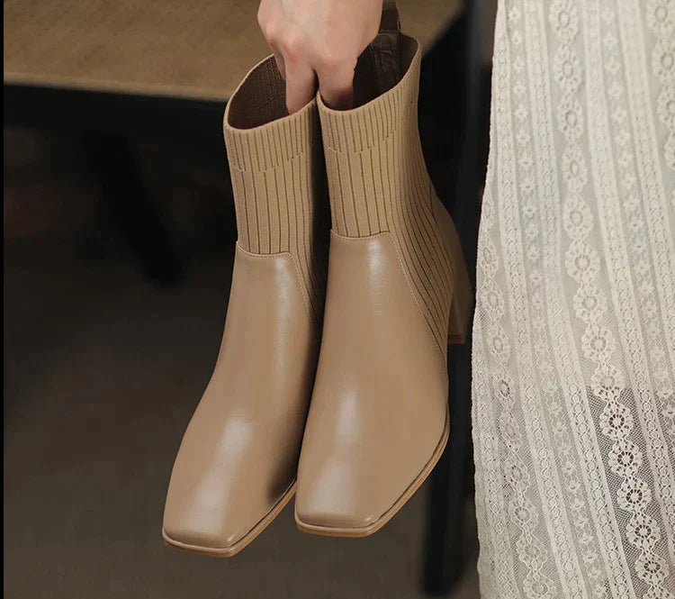 Bota Cano Curto feminina de Couro Legítimo - Monalise Elegance