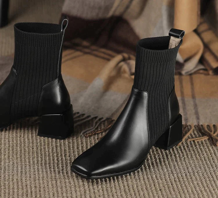 Bota Cano Curto feminina de Couro Legítimo - Monalise Elegance