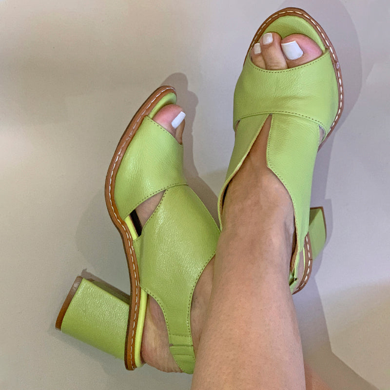 Sandália Feminina Salto Alto em Couro Legítimo - Pérola Prestige
