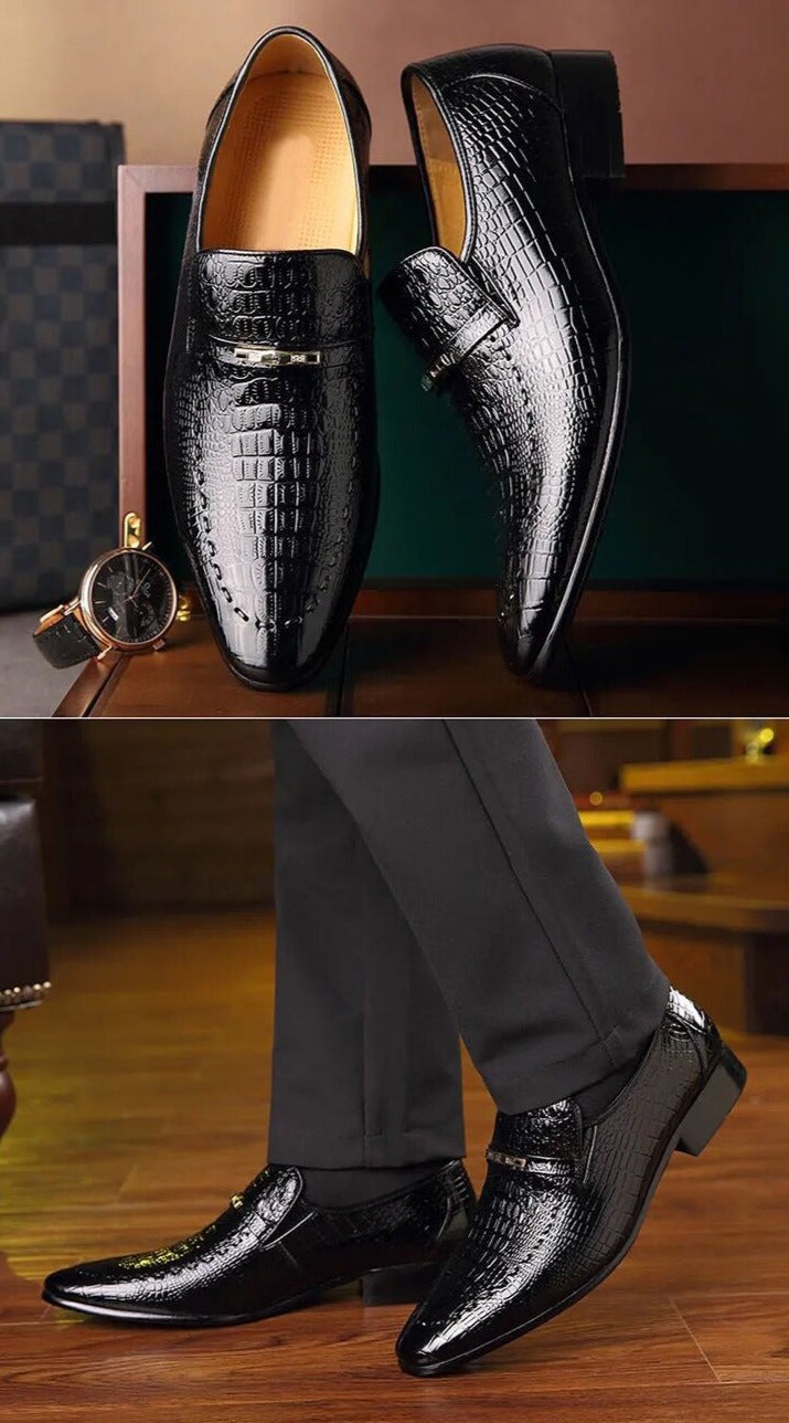 Sapato Social Masculino Mocassim de Couro - Aligator Style