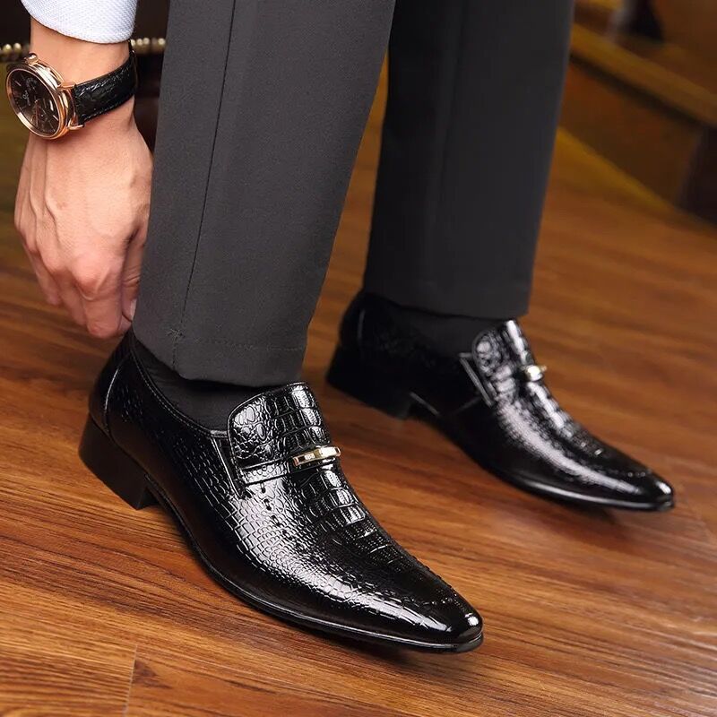 Sapato Social Masculino Mocassim de Couro - Aligator Style