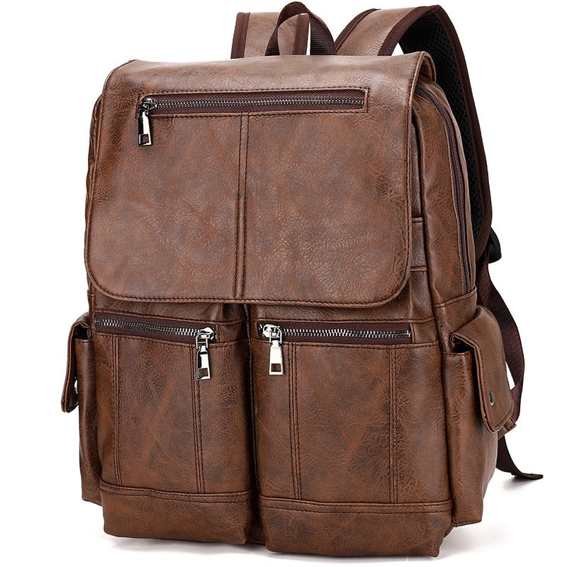 Mochila Masculina de Couro Legítimo - Travel Bag
