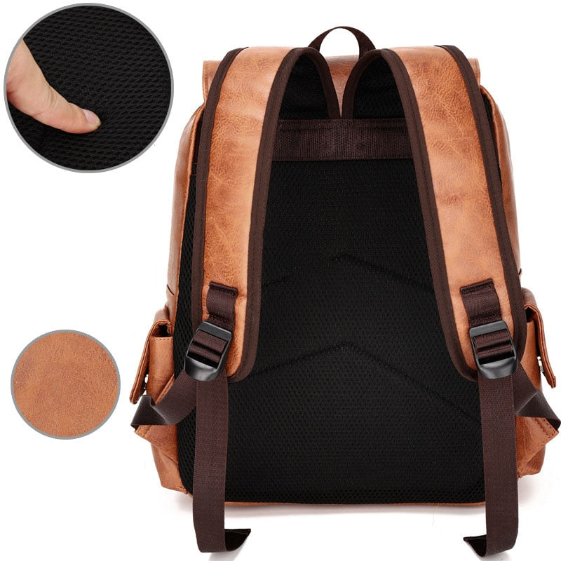 Mochila Masculina de Couro Legítimo - Travel Bag