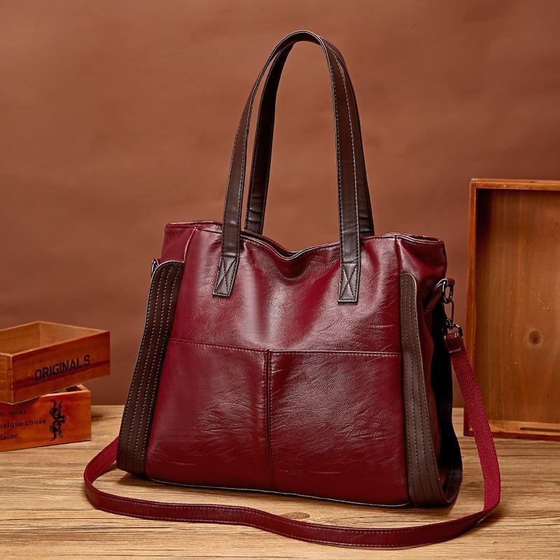 Bolsa de Couro Legítimo Feminina Clássica - Sofia Vintage Girl