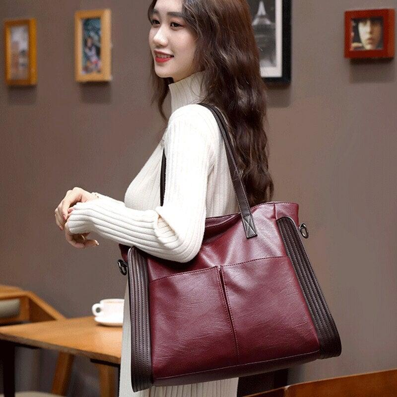 Bolsa de Couro Legítimo Feminina Clássica - Sofia Vintage Girl