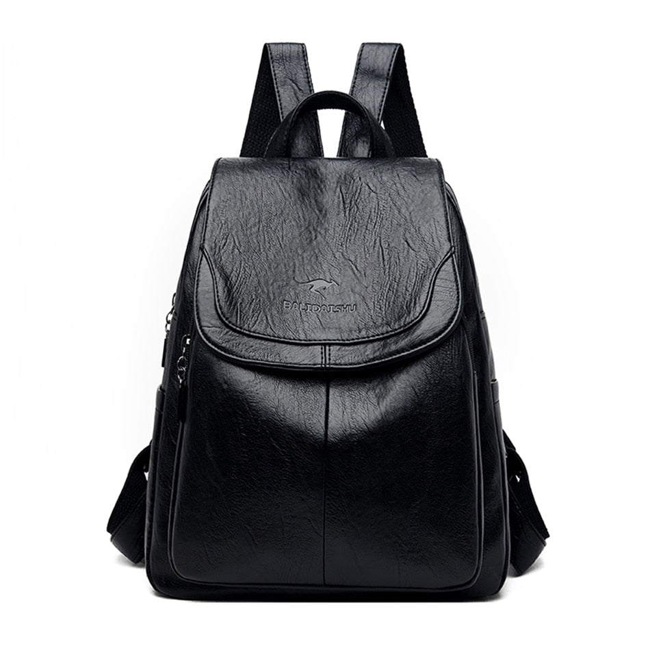 Mochila Feminina de Couro Legítimo Impermeável - Eco