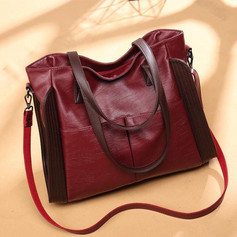 Bolsa de Couro Legítimo Feminina Clássica - Sofia Vintage Girl