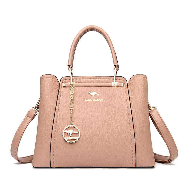 Bolsa Feminina de Couro Legítimo Transversal Luxuosa - Golden Style