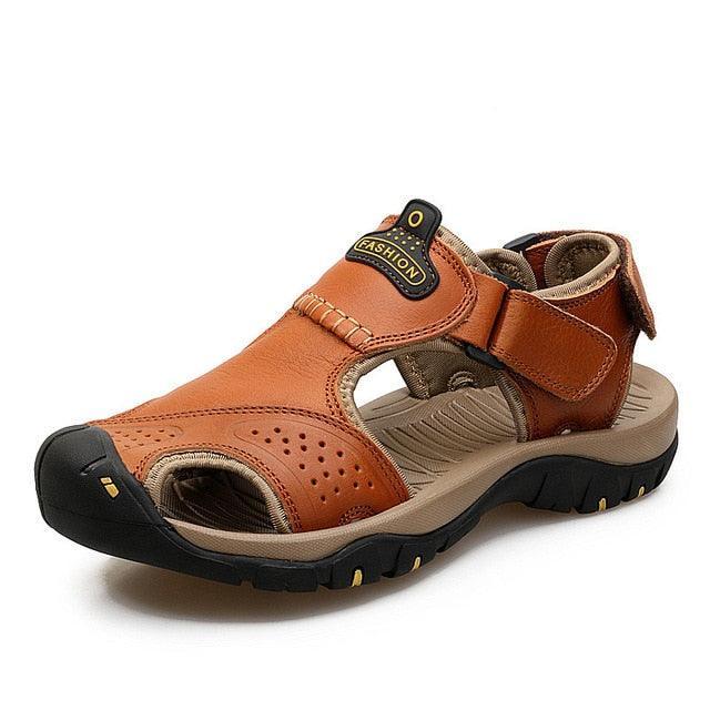 Sandália de Couro Legítimo Masculina Confortável e Elegante - Couro Craft
