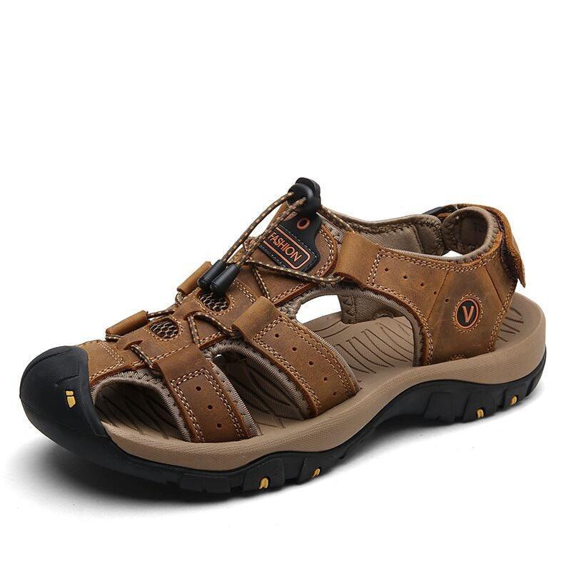 Sandália de Couro Legítimo Masculina Confortável e Elegante - Couro Craft