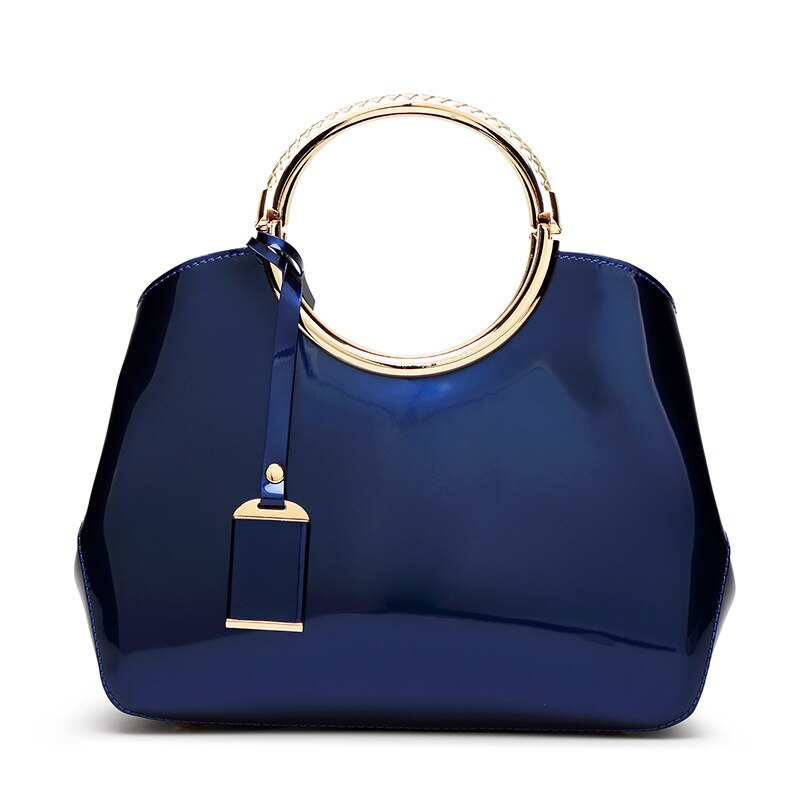 Bolsa De Couro Legítimo Feminina Envernizada - Luxeverse