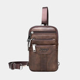 Bolsa Masculina Couro Legítimo Transversal Para Celular- Jeep Mens