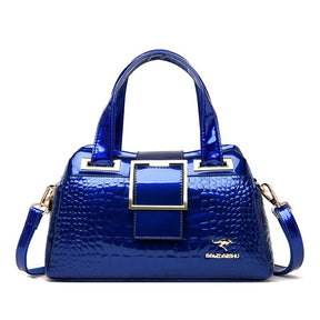 Bolsa De Couro Legítimo  Feminina Crossbody Padrão Crocodilo - Croco Clutch