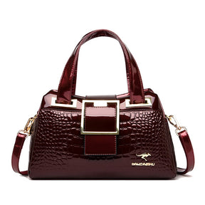 Bolsa De Couro Legítimo  Feminina Crossbody Padrão Crocodilo - Croco Clutch