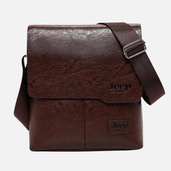 Bolsa JEEP Transversal Masculina de Couro Legítimo Impermeável - Pocket Bag