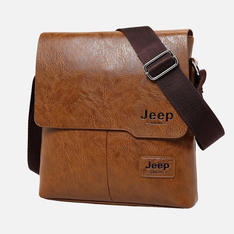 Bolsa JEEP Transversal Masculina de Couro Legítimo Impermeável - Pocket Bag