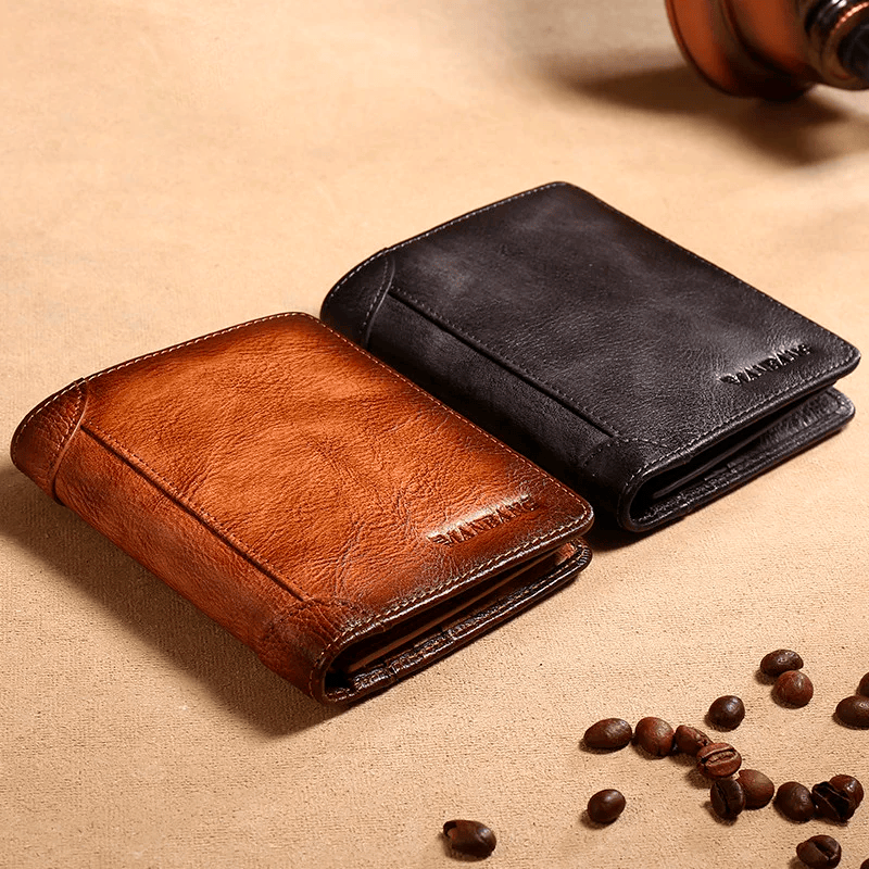 Carteira Masculina De Couro Legítimo - Manbang
