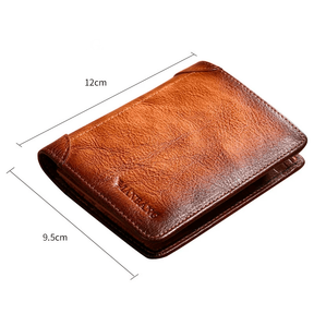 Carteira Masculina De Couro Legítimo - Manbang