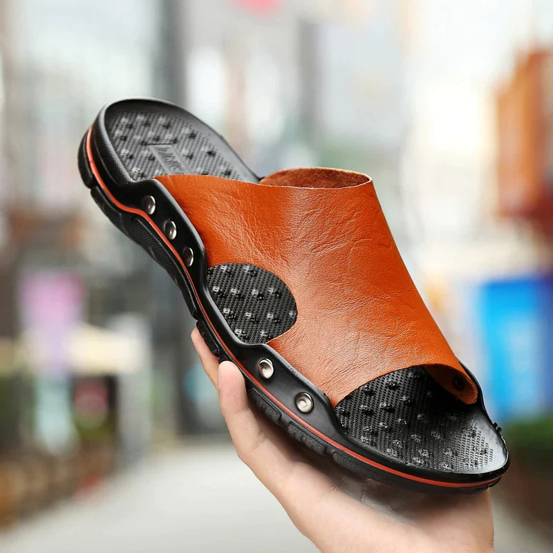 Sandália Masculina em Couro Legítimo - Living