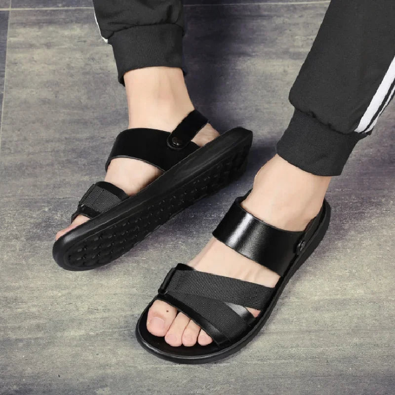 Sandália Masculina em Couro Legítimo - Glitth