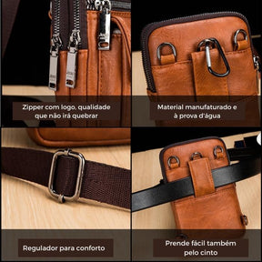 Bolsa Polchete Masculina de Couro Legítimo JEEP - UrbanCou
