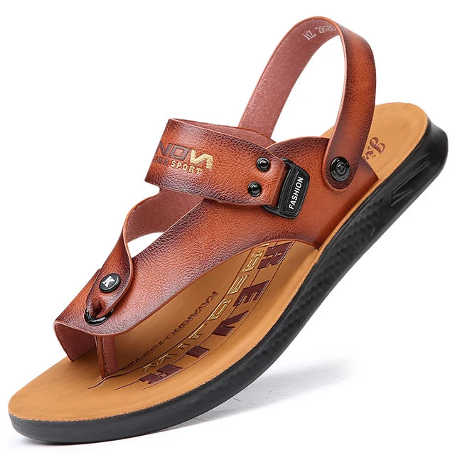 Sandália Masculina em Couro Legítimo - Flip