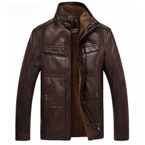 Jaqueta Masculina de Inverno em Couro Legítimo - Coldest