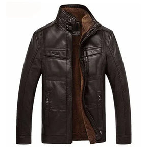 Jaqueta Masculina de Inverno em Couro Legítimo - Coldest
