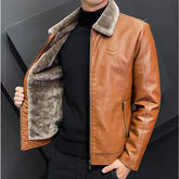 Jaqueta Masculina de Inverno em Couro Legítimo - WarmUp