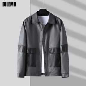 Jaqueta Masculina de Inverno em Couro Legítimo - Snowstorm