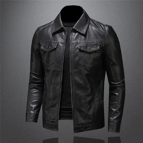 Jaqueta Masculina de Inverno em Couro Legítimo - Racer