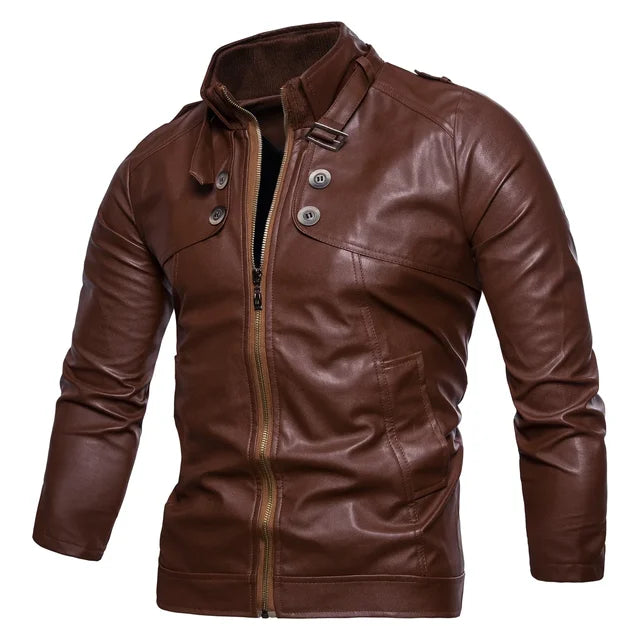 Jaqueta Masculina de Inverno em Couro Legítimo - Valt