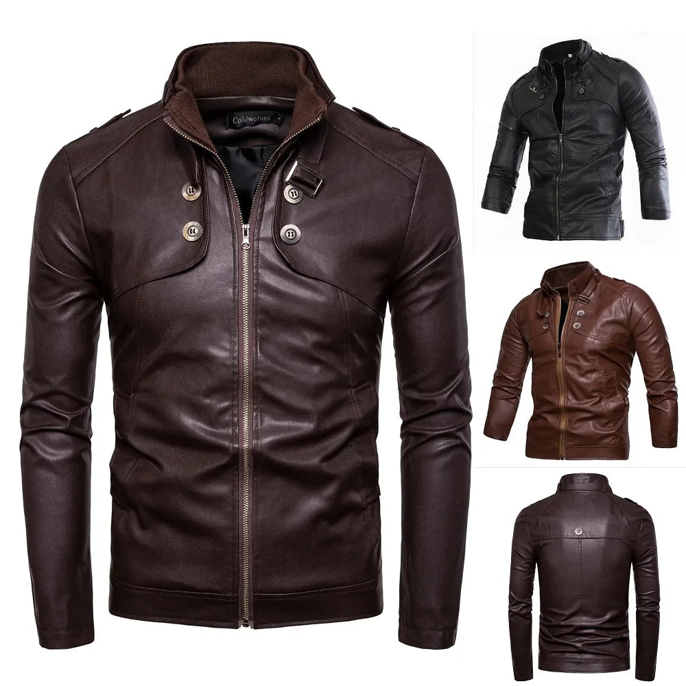 Jaqueta Masculina de Inverno em Couro Legítimo - Valt