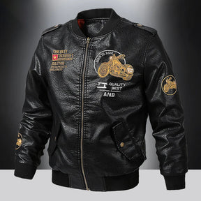 Jaqueta Masculina de Inverno em Couro Legítimo - Motor