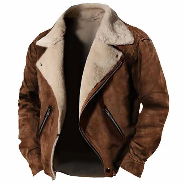 Jaqueta Masculina de Inverno em Couro Legítimo - Stronger