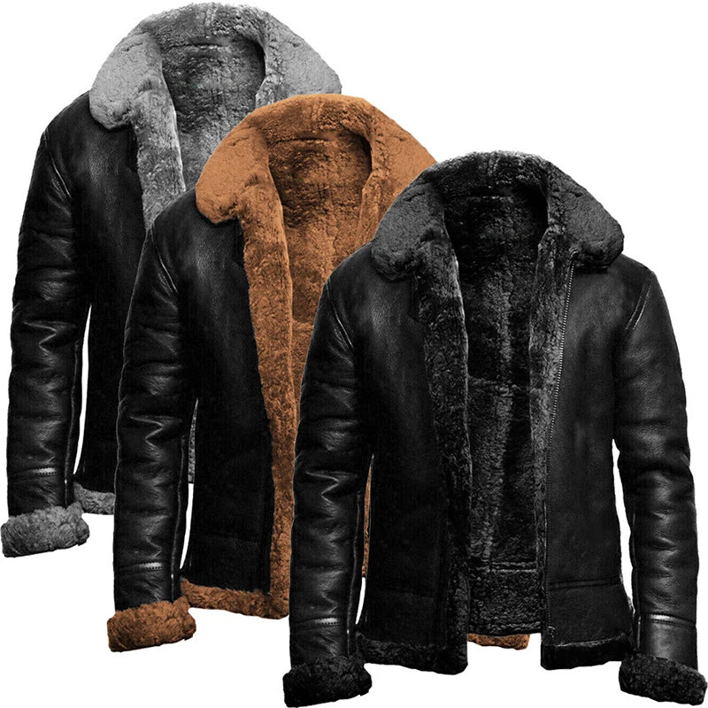 Jaqueta Masculina de Inverno em Couro Legítimo - Magno