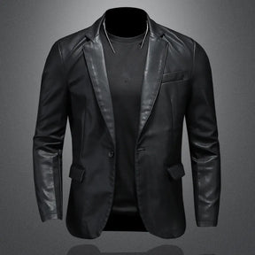 Jaqueta Masculina de Inverno em Couro Legítimo - Raven